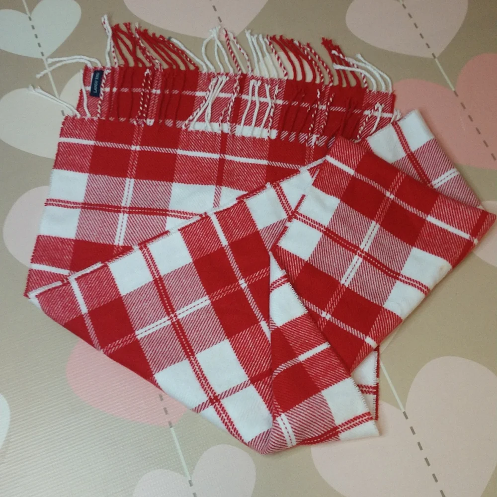 Lands End checked scarf. Size 65x15